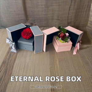 Boîte à bijoux Forever Roses personnalisée, boîte à anneaux de haute qualité, roses préservées pour la fête des mères, la remise des diplômes, Noël, vente en gros - Product Image 2