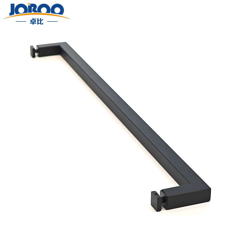 Modern American Style Matter Black Tube Dia 19mm 24" Square Towel Bar Shower Door Pull Handle for Hotel Use