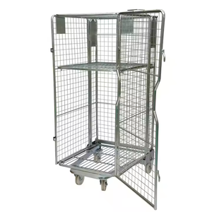 रोल कंटेनर तीन तरफ ढहने योग्य गोदाम लॉजिस्टिक्स ट्रॉली 500 किलोग्राम चार पहियों के साथ अनुकूलित - Product Image 6