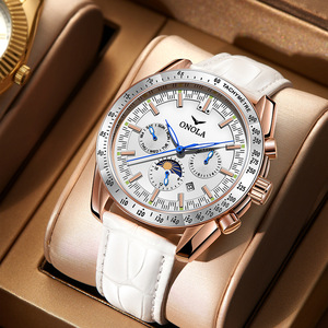 ONOLA 6835 Luxury Sport Mechanical Watch with Leather Strap Customized Logo Waterproof <b>Automatic</b> <b>Chronograph</b> & Calendar - Product Image 1