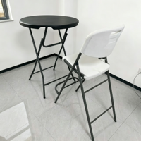 Tables de banquet rondes pliantes en plastique blanc avec structure en fer HDPE de 6, 5 et 4 pieds pour événements, fêtes, mariages, extérieur, hôtels, salles à manger et écoles