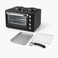 Mini-four électrique 48L avec rôtissoire et boîtier métallique pour la cuisson, la torréfaction et le réchauffement (français et néerlandais)