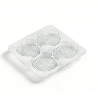 Barquette alimentaire carrée transparente en plastique PET écologique sans BPA, adaptée au congélateur, pour emballage personnalisé