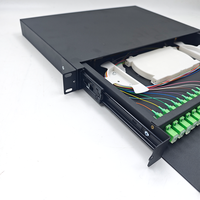 Panel Patch Fiber Optik 24 Port SC APC 1U Rak Mount Sliding ODF Distribution Frame 19 Inch 1U Sliding Fiber Optic Patch Panel