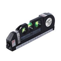 Outil de nivellement laser multifonctionnel 4 en 1, niveau laser horizontal et vertical avec ruban à mesurer intégré de 250 cm