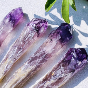 Cetro di Ametista Naturale Grezza, Bacchetta di Cristallo, Punta di Quarzo Viola Sfumato, Campione Minerale, <span class=keywords><strong>Pietra</strong></span> Curativa per Chakra della Corona - Product Image 5