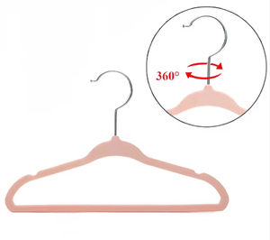 أفضل تخفيضات على شماعات الأطفال المخملية المانعة للانزلاق بدون خياطة، 50 قطعة، نحيفة وعريضة الكتف وقابلة للدوران - Product Image 4