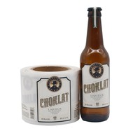 Autocollant adhésif rond pour bouteille de taille personnalisée, autocollant rectangulaire en papier kraft brun avec logo imprimé