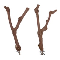 Perchoir pour oiseaux moderne et classique en bois de vigne, écologique, durable, de petite taille personnalisable, pour intérieur/extérieur, avec support en forme de fourche pour poivre du Sichuan
