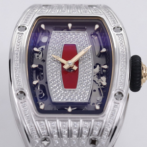 Montre mécanique élégante et résistante à l'eau pour <span class=keywords><strong>femme</strong></span>, édition Best Friend, boîtier en titane entièrement serti de diamants, inspirée des lèvres rouges luxueuses - Product Image 2