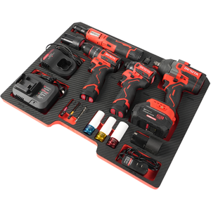 مجموعة أدوات كهربائية لاسلكية بدون فحمات 4 في 1: مفك براغي طرق، مفتاح ربط كهربائي، مثقاب كهربائي، وسقاطة - Product Image 4