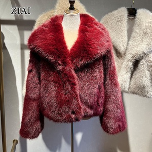 Casaco Curto Atacado de Pelo Sintético de Raposa para Mulheres, Casacos com Gola Larga, Jaqueta Curta de Pelo de Raposa com Manga Comprida - Product Image 5