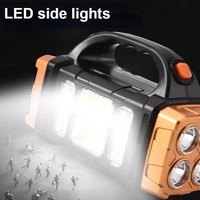Lampe de recherche LED rechargeable Rts Sun Power avec lumière d'urgence latérale, batterie externe portable, lampe torche de chasse et de camping