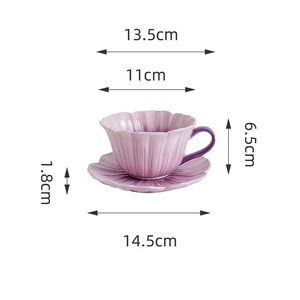 Vaisselle en céramique peinte à la main en forme de fleur, ensemble d'assiettes florales uniques pour cadeau de mariage, vente en gros directe d'usine - Product Image 3