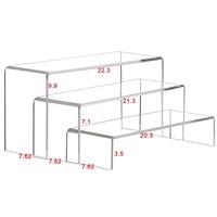 Présentoirs en acrylique transparent à 3 niveaux en forme de U, ensemble de supports de présentation en acrylique pour cosmétiques, figurines de collection, vitrine de vente au détail, organisateur