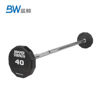 Barre d'haltères à 12 pans en caoutchouc de qualité commerciale BW, barre de musculation fixe pour entraînement en salle de sport