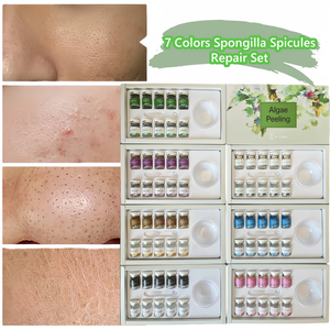 T Private Logo 7 Couleurs Naturel Spongilla Spicules Vert Algues Peeling Kit pour la Réparation de la Peau Fade Acné Cicatrices Élimination des Taches Sombres - Product Image 1