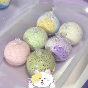 Matériau PVC transparent pour emballage de jouets à presser en forme de boule creuse DIY, revêtement de boule élastique, vente en gros de revêtements de boule à presser faits à la main - Product Image 3