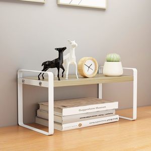 <b>Desktop</b> Multi Tiered Book And Pen Holder <b>Shelf</b> 2 Tier Standing Office Organizer For Desk Storage - Product Image 2