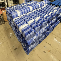 Rouleau de bâche en tissu plastique tissé à rayures bleues et blanches Million Blue White Stripe pour Bangkok, Thaïlande