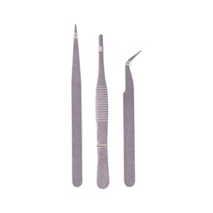 Stainless Steel Tweezers <b>Set</b> 3Pcs Straight <b>Plier</b> Clamps For Model Assembly DIY Tools - Product Image 3