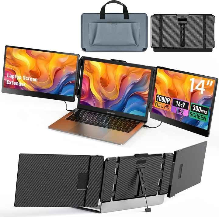 OEM & ODM Portable Dual Screen Extender 14 Inch IPS Monitor with FHD ...