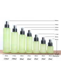Flacon de lotion cosmétique en verre givré vide personnalisé de 50 ml 60 ml avec bouchon en plastique, atomiseur, emballage de produits de soin de la peau