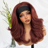 Perruques synthétiques à bandeau Kemy Hair Copper Latisha, texture naturelle, fibre résistante à la chaleur, perruque synthétique pour femmes noires