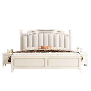 Cadre de lit à plateforme en bois massif avec tête de lit Queen Size Style fermier pour tous les types de <span class=keywords><strong>matelas</strong></span> Compatible pour la maison Chambre à coucher - Product Image 3