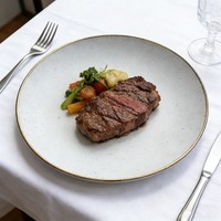 Assiette jetable blanche en PS, 6-10,25 pouces, avec bord doré, moderne et élégante, pour fêtes, traiteur, mariages, banquets, restaurants