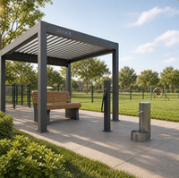 Pergola en aluminium Jiake 6063-T5 avec toit à lames motorisées pour parc canin, salon de jardin, patio, gazebo extérieur, pavillon, terrasse