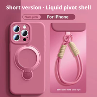 Support magnétique rotatif pour coque de téléphone portable 17 Pro Business Design avec trou de précision, couleur unie, finition givrée, et cordon