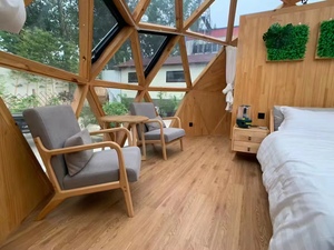 Carpa de cúpula de media esfera Cúpulas geodésicas Estructura de aluminio de lujo Casa de cúpula de vidrio para campamento Hotel Resort - Product Image 5