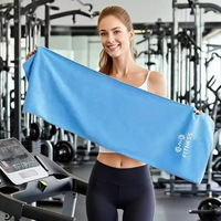 Serviette de sport absorbante pour le yoga et la gym avec poche, couverture anti-transpiration à bordure tissée unie, motif uni personnalisable
