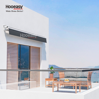 Auvents pliables Hooeasy pour l'extérieur, auvents rétractables en tissu gris pour le jardin