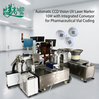 Machine de marquage laser UV CNC automatique BMG 10W avec vision CCD et système intégré de codage/traceabilité des bouchons de flacons sur convoyeur
