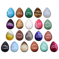 1 pièce 18x25mm Face de bague en cristal naturel en forme de goutte d'eau, Agate rouge et Améthyste, pour la fabrication de bijoux et accessoires de bague DIY