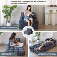 Fauteuil canapé sans structure pliable, rembourré, inclinable, convertible en lit, une place, excellent confort pour salon