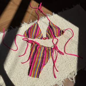 New Style Colorful <b>String</b> <b>Bikinis</b> Set Sexy Triangle Halter Bathing Suits for Woman - Product Image 5