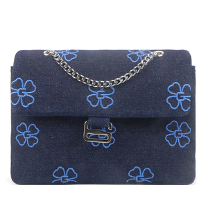 Bolso de Mano de Mezclilla para Mujer con Diseño de Logotipo Personalizado, Correa de Hombro con Cadena, Bolso de Hombro Bordado a la Moda - Product Image 1
