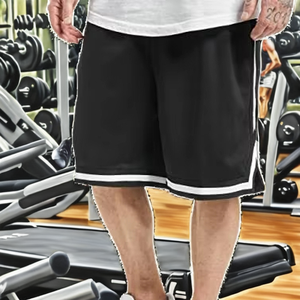 Shorts de basketball unisexes personnalisés avec logo, cordon de serrage, double couche épaisse en tissu peigné, poches latérales - Product Image 2