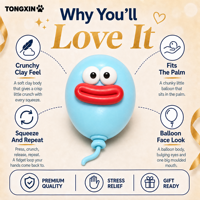 Ballon anti-stress TONGXIN en argile craquante amusant, jouet souple et craquant en gros pour le bureau