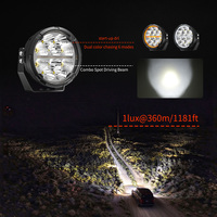 Feux de travail LED ronds SR5 CE 12V 24V 100W pour camion 4x4, avec DRL ambre à démarrage dynamique et faisceau spot tout-terrain, pour Polaris SXS