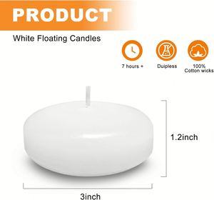 Bougie flottante Oshine de 3 pouces, à combustion propre, sans parfum, parfaite pour la décoration de jardins aquatiques, les centres de table de mariage - Product Image 2