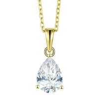 Collier de bijoux personnalisé en argent sterling 925 classique femmes goutte d'eau zircon collier boutique bijoux collier