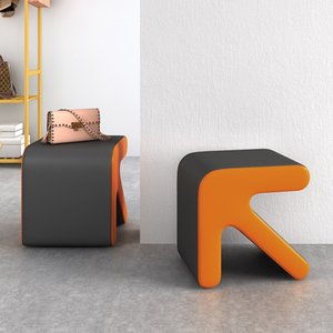 Modern Upholstered Stool Ottoman <b>Cushioned</b> Seat Floor <b>Bench</b> Custom Color for Living Room Bedroom Hotel - Product Image 2