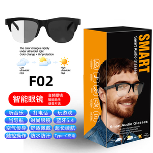 Gafas Inteligentes Inalámbricas F02 con Conducción Aérea, Resistentes al Agua, Indicador LED de Batería, Cómodas, Tipo Gafas de Sol - Product Image 2