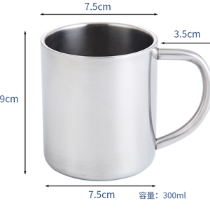 Thép không gỉ cốc cà phê 200ml <span class=keywords><strong>300ml</strong></span> 400ml cắm trại <span class=keywords><strong>cup</strong></span> đôi tường kim loại uống Mug với xử lý - Product Image 2