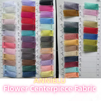 Centre de table haut ANNIELU en organza avec support métallique pour réception de mariage, banquet, fête d'anniversaire, décoration d'événements