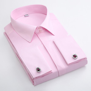 Oem thời trang mới 100% cotton twill vải rắn mỏng phù hợp với tùy chỉnh thực hiện Hidden nút nam ăn mặc áo sơ mi pháp Cuff Áo sơ mi - Product Image 3